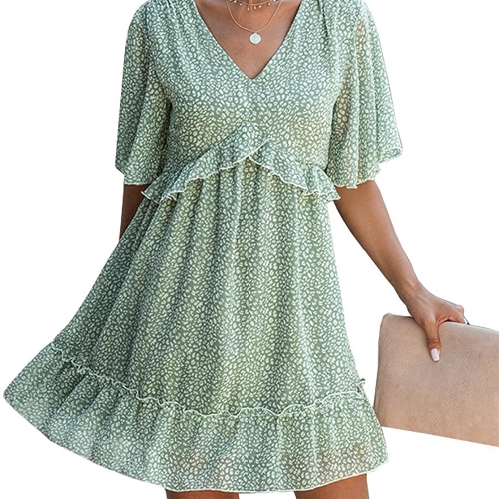 Light Green Leopard Dress